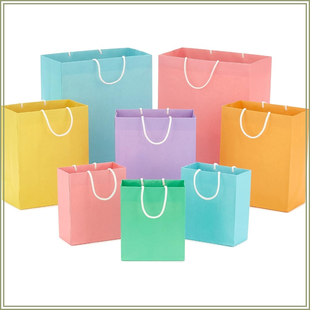 Baby Products Gift Pack - Assorted Pastel Gift Bags 8 Pack