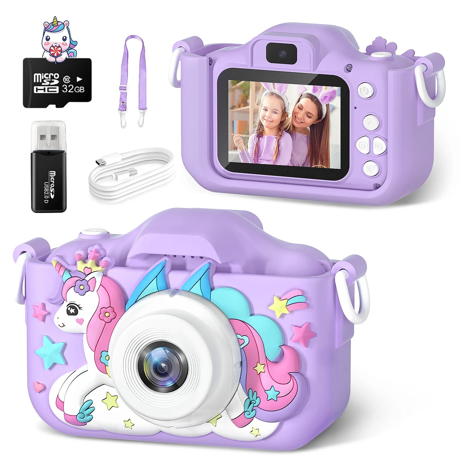 Cute Unicorn Kids Cameras Ages – обзор и цена Baby Products Video