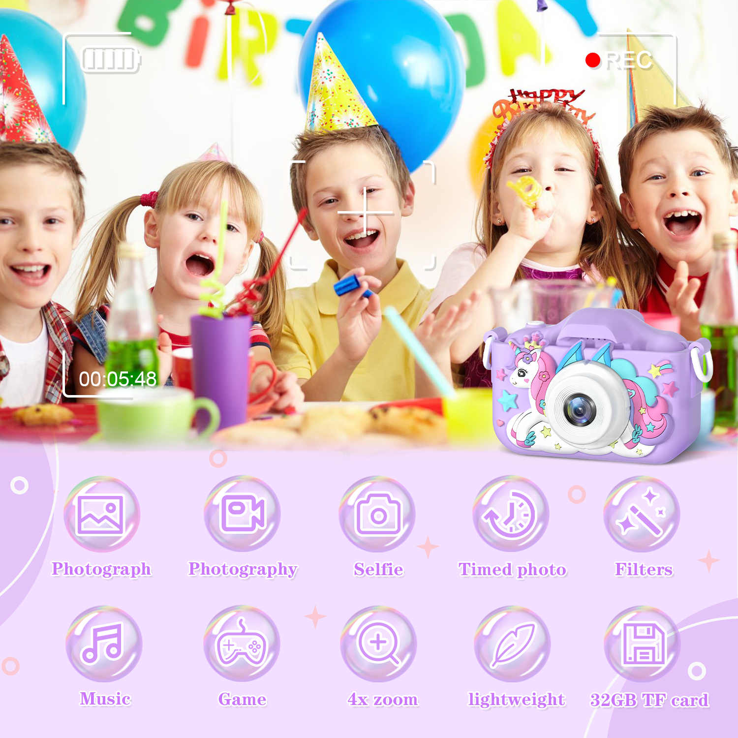 Cute Unicorn Kids Cameras Ages – обзор и цена Baby Products Video